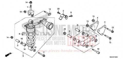 COUSSIN ARRIERE VFR1200FF de 2015